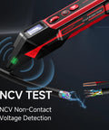 Rechargeable Circuit Breaker Finder With LCD Display And GFCI Outlet Tester, NCV Electric Tester And Circuit Tracer in use