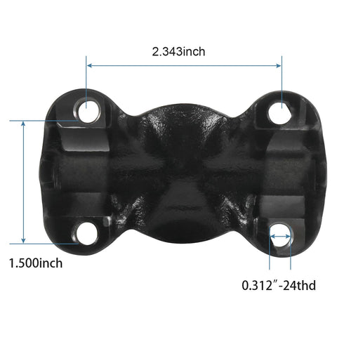 Top view of CV Socket Yoke Assembly For 1310 Series U Joint, Heavy Duty Direct Fit For Jeep, showing measurements.