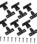 10 Pack Concealed Push On Corner Connectors For Wooden Furniture And Cabinets Quick Snap Install Right Angle Joint Brackets With Screws, black clips with screws.
