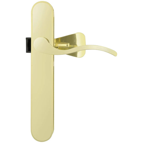 Serenade Brighton Surface Mount Door Latch for Screen and Storm Doors Polished Brass No Lock Out Night Latch Tech