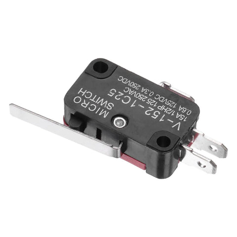 V-152-1C25 Micro Limit Switch 1NO 1NC Waterproof Miniature Switch 15A 125 To 250 VAC shown at an angle