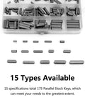 Watris Veiyi parallel square shaft keys set, 140-piece BISS key stock assortment, Amazon brand