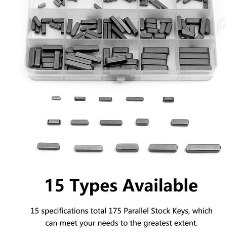 Watris Veiyi parallel square shaft keys set, 140-piece BISS key stock assortment, Amazon brand