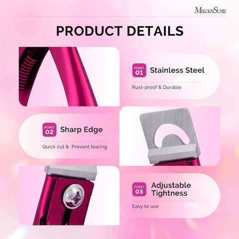 Product details of Acrylic Nail Clippers With 15 Magnetic Sizers for Long Gel Nails, stainless steel, sharp edge, adjustable tightness.
