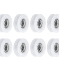 8 Pack U626ZZ Nylon Pulley With U Groove Ball Bearing 6x30x10mm GCr15 Chrome Steel Bearings ABEC3 Shielded Roller Wheel, 8 white wheels