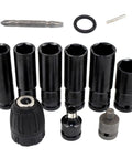 Heavy Duty Vanadium Steel Impact Wrench Socket Set With Chrome Coating Drill Adapter 14 To 22 Mm showing 8 sockets with a drill adapter.