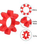 Red urethane curved-jaw 24 coupling insert, for L-Jaw couplings, 10-piece set