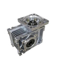 High Performance Worm Gearbox Speed Reducer Featuring A 40 To 1 Ratio Compatible With Nema 23 Steppers And 57 Mm Dc Motors, compact aluminum housing.