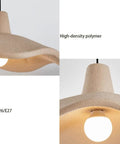 Textured Pendant Light, Cream Aesthetic Hanging Lamp for Kitchen Island with high-density polymer finish and adjustable cord.