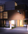 Modern building with LED street light using 2 Pack Slip Fitter Adapter Bracket For 90 Degree Wall Mounts L Shape Tenon Adapters.