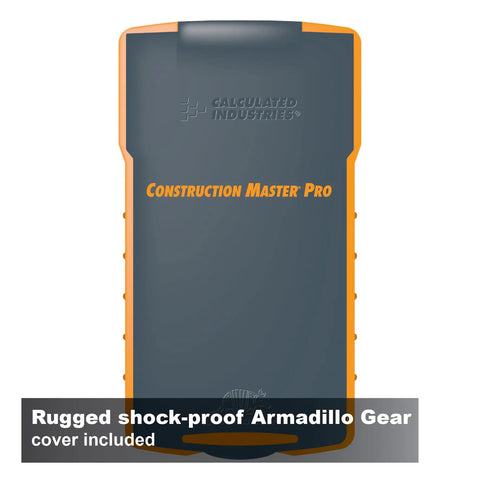 Front view of Do It All Construction Master Pro Calculator For Contractors And Builders With Feet Inch Fraction Math Quick Layouts Bids Estimates And Unit Conversions You Prefer showing rugged shock-proof cover