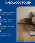 Top Shelf Wood Floor Polish And Hardwood Cleaner To Bring Back That Slick Showroom Shine And Kick Out Stubborn Dirt Quick Evaporating Formula in a room with hardwood floor.