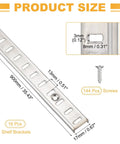 16 Pack Adjustable Shelf Brackets For 35.4 Inch Shelf Track Stainless Steel Wall Shelves Standards And Supports