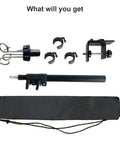 Rock Solid Rotary Tool Stand With Adjustable Height Table Clamp And Flexible Shaft Hook Rack For Dremel Foredom Shops Badass Workshop Organizer Built For The Grind parts including hooks, clamps, and stand accessories.