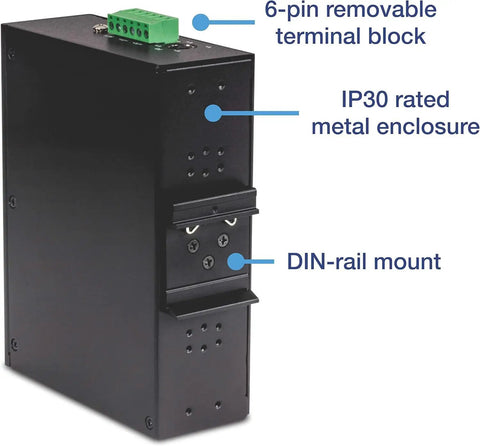 Unmanaged Industrial 16 Port Gigabit PoE Plus DIN Rail Switch For Rugged Networks with IP30 metal enclosure and DIN-rail mount