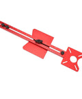 Rock Solid Heavy Duty 4 In 1 Aluminum Router Jig Kit With Quick Assembly Backer Bracket For Circle Cutting Groove Milling Edge Trimming Modular Woodworking Tool, red aluminum router guide with adjustable ruler.