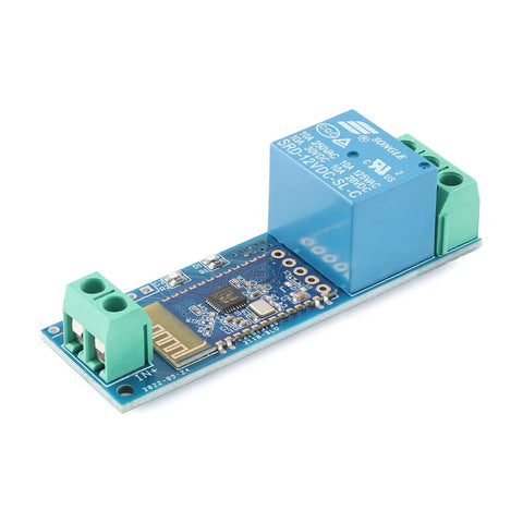 12V Bluetooth Relay Module For IoT Control With Mobile App Remote On Off Switch Wireless Phone Control Easy Setup 10 Meter Range Smart Home Automation Device, blue PCB relay board with screw terminals
