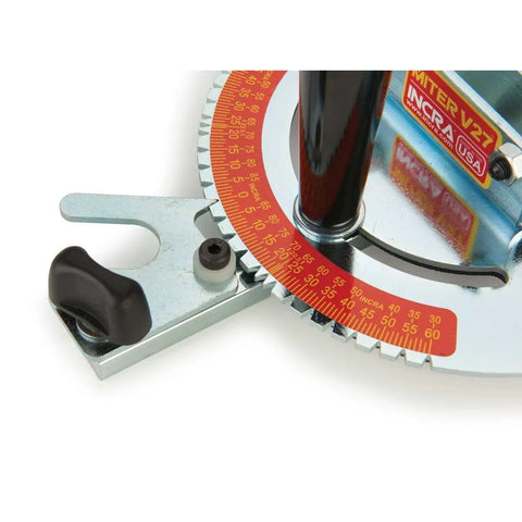 Kickass Table Saw Miter Gauge Featuring Twenty Seven Angle Stops For Dead Accurate Cuts And Zero Side Play Tuning close-up of angle stop mechanism.