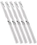 Five silver tungsten steel straight-shank end mills, 5-piece set.