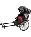 Heavy Duty Alloy Vintage Rickshaw Model With Old School Charm And Historical Precision Solid Metal Antique Tricycle Figurine for desk display.