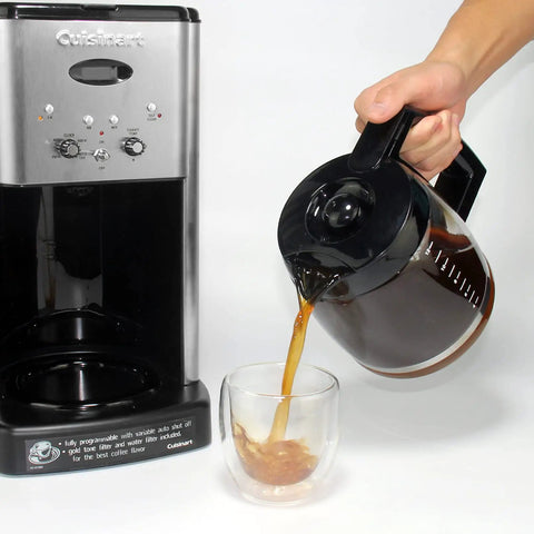 Pouring coffee from 12 Cup Replacement Glass Carafe For A Bunch Of Popular Coffee Makers Fits CHW 12 CHW 12P1 DCC 1100 BK