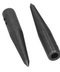 Top Notch Tapered Spindle Adapter Kit Holds Six Pieces For Bench Grinder And Buffer Polish Wheels Featuring Dual Thread Directions Plus Two Quick Grip Wrenches, close-up of steel tapered adapters.