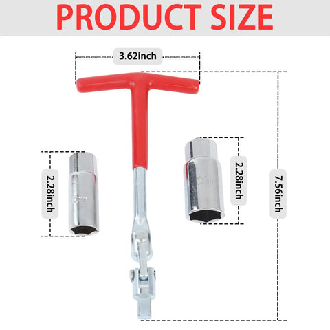 Universal Spark Plug Socket Wrench Set With T Handle Go To Tool For 16mm Five Eighths And 21mm Thirteen Sixteenths Spark Plugs