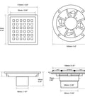 Dimensions of Matte Black 4 And A Quarter Inch Round Shower Drain Grate With Adjustable Threaded Base Flange Built To Last