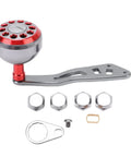 Upgrade Your Gear With This Sweet Pongnas Aluminum Alloy Baitcasting Reel Power Handle, Featuring A Lightweight Ergonomic Grip Knob And Universal Fit Kit For Smooth Casting Action Perfect For Red Fishing Adventures. Red aluminum alloy baitcasting reel power handle kit with grip knob and mounting hardware