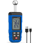Rechargeable Pinless Moisture Meter For Drywall, Wood, Walls, And Masonry, Non Destructive Humidity Detector With 20 To 100 Mm Measuring Depth, Type C Charging, Pro Grade, Handy For Lumber, Concrete, And More, Blue, with USB-C cable