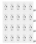 24W PD USB Type C Wall Outlet Quick Charge Receptacle Dual Port Straight Up Fast Charging For iPhone iPad 20 Pack arranged in grid.