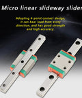 Miniature Linear Rail And Slider Set 7mm Wide With 70mm Travel High Precision Linear Motion Guide with 4-point contact design.