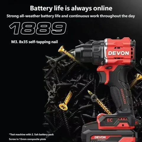 20V Brushless Cordless Drill Driver 55Nm Torque 10Mm Chuck With 2X5Ah Batteries A Tough As Nails Power Tool For Wood And Metal Drilling On Any Daily Worksite Project Today Right Now with screws and nails.
