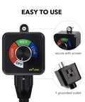 Plug In 3 Speed Fan Speed Controller With Easy Knob For Inline Duct Exhaust Fans And Ventilation Systems showing speeds and outlet