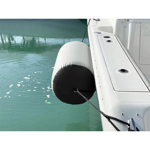Inflatable Boat Fender For Docking And Raft Ups 42 Inch By 24 Inch Heavy Duty Military Grade Material D Rings Carry Bag Cool Grey