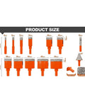 Solid Diamond Tile Hole Saw 13Pcs Kit For Porcelain Ceramic And Glass. Heavy Duty Vacuum Brazed Bits For Fast Drilling, High Speed Performance, Easy Installation, And Pro Results In Any Home Reno Job. 6-50mm sizes