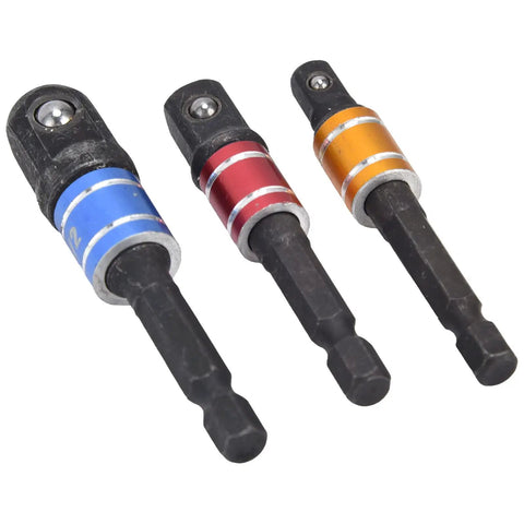 Must-Have 1/4 Inch Hex Shank To Square Head Socket Adapter Kit With Durable Chrome Steel Build For Versatile Tool Conversion And Heavy Duty Performance On Any Project, three adapters