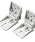 Two Pack Universal Freezer Hinges For Chest Freezers And Refrigerators, 3 Hole Counterbalance Friction Folding Door Hinges, 95 To 110 Degree Adjustable Grey Plastic Replacement Parts, DIY Friendly, No Fuss Install, pair of grey plastic hinges