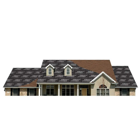 Heavy Duty Synthetic Roof Underlayment Single Roll Super Grippy Surface on a large residential roof installation.