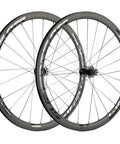 Rad Carbon Road Wheelset 700c Clincher Ride Ready 38mm Deep 23mm Wide Center Lock Thru Axle Toray T700 Matte