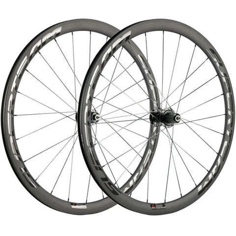 Rad Carbon Road Wheelset 700c Clincher Ride Ready 38mm Deep 23mm Wide Center Lock Thru Axle Toray T700 Matte