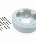 Junction Box Extension Tube For Turret Cameras G5 G6 AI White 1.5 Inch Pro Grade Weatherproof Mounting Sleeve, screws shown