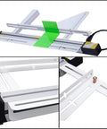 Solid Water Cooled Acrylic Bender For Plastic Sheets Packed With Smart Temp Gauges And Dual Heating Tubes For Legit Sign Crafting And Fly Custom Fabrication Jobs Right In Your Garage with adjustable dial and green marking tape.