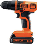 20V Max Cordless Power Tool Kit With 4 Tools, 2 Batteries And Charger, orange and black drill and driver with three eighths inch chuck