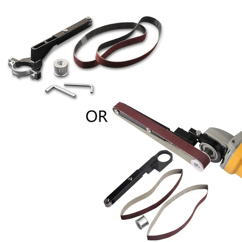 No Fuss Rugged Angle Grinder To Belt Sander Converter Swivels One Eighty with sanding belts and adjustable bracket