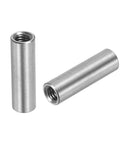 Round M4 Coupling Nuts Set Of 10, 304 Stainless Steel, 20mm Length, M4x0.7 Thread, rust resistant, for DIY bracket mounting