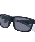 Heavy Duty Boss Level Safety Bifocal Glasses With Rugged Side Shields Kickass Impact Resistant ANSI Certified Eye Gear Smoke Lens Tough Black Frame, angled view.