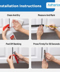 Installation guide for 5 Inch Brushed Nickel Adhesive Cabinet Handles Set Of 4 All Metal Self Stick Drawer Pulls No Drilling With 3M Adhesive.