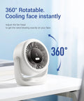 Turbocharged USB Desk Fan With LED Display Ultra Quiet Mini Cooling Power 5 Speed 360 Degree Rotating on a desk