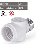UL Listed E26 To Two Prong Polarized Outlet Splitter And Bulb Socket Adapter, UF material, heat resistance 80°C, white